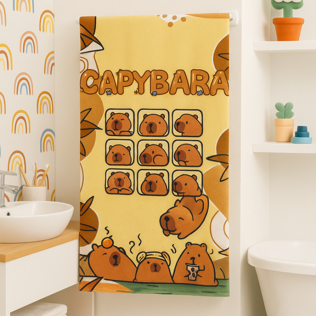 Toalha De Banho E Praia Piscina Infantil Capivara Capybara