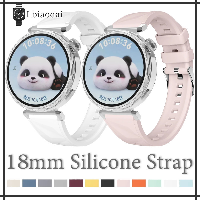 Pulseira De Silicone De 18mm Para Relógio Huawei Watch GT 6 5 4 41mm Pro 42mm/Garmin/Fossil GEN6 42mm/Huawei Honor S1