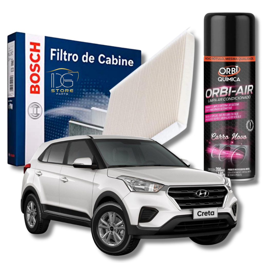 Filtro De Cabine Ar Condicionado Creta Com Spray Higienizador | Bosch 0986BF0699