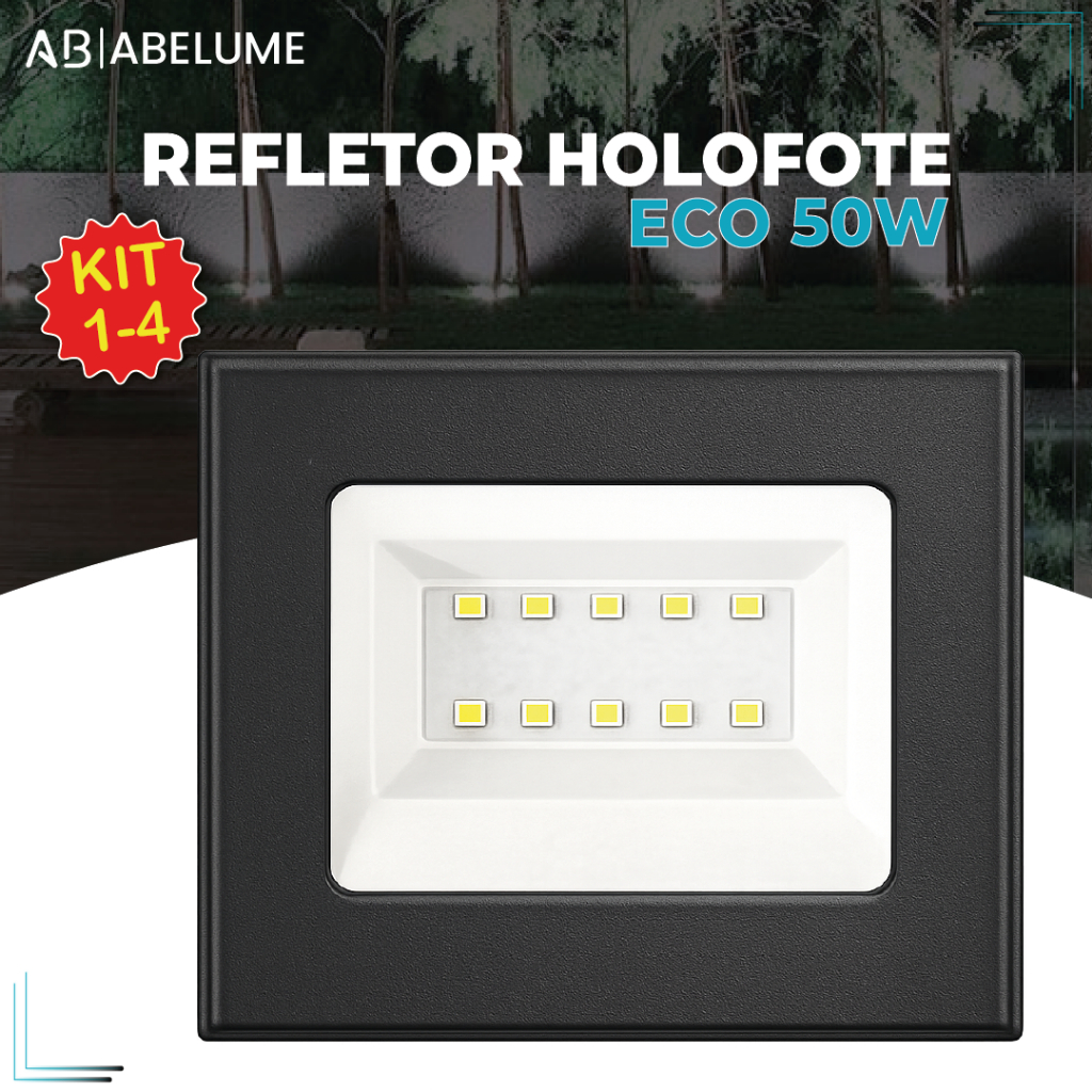 Refletor Led ECO 50W IP65 | Luz Econômica Fria, Quente e Verde | Bivolt 110V-220V