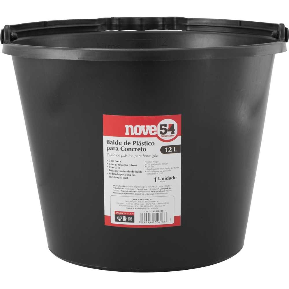 Balde Plastico P/ Concreto 12 Lts Nove54 - 33.15.004.120