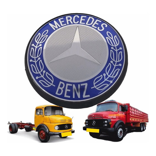 Emblema Café 7,3cm Encaixe 2 Pinos Capo Mercedes 1113 1313