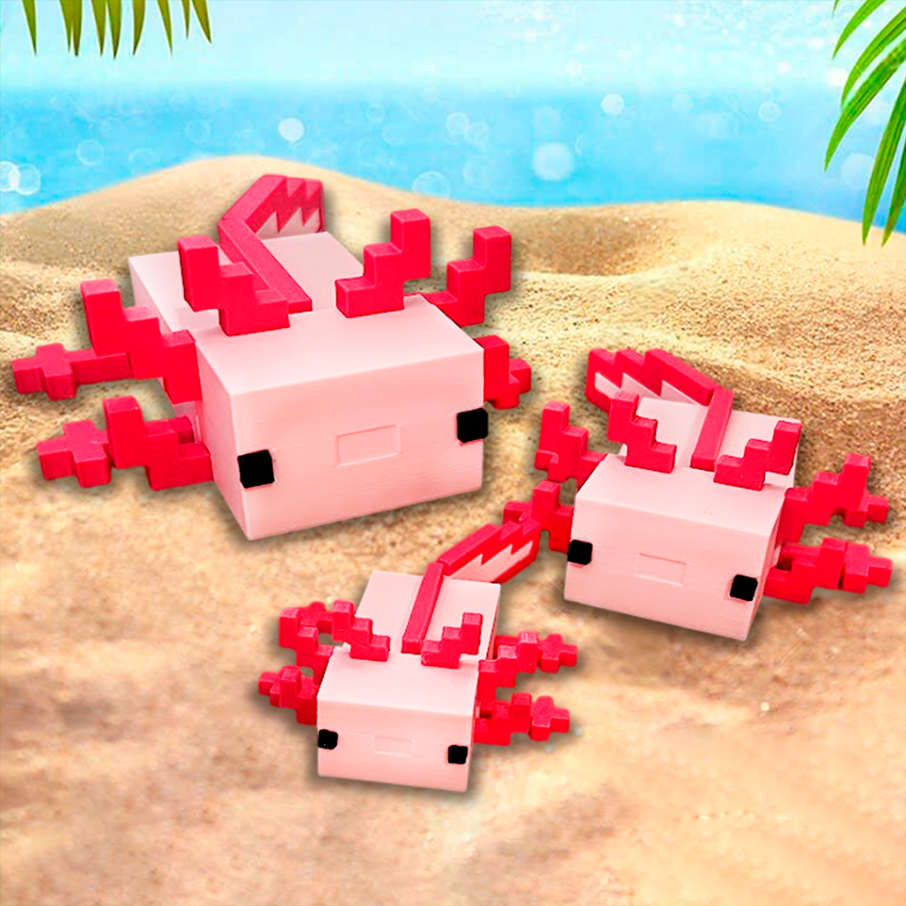 Axolote Rosa do Minecraft Articulado Decorativo Gamer Presente para Filho Enfeite Decoração Jogo