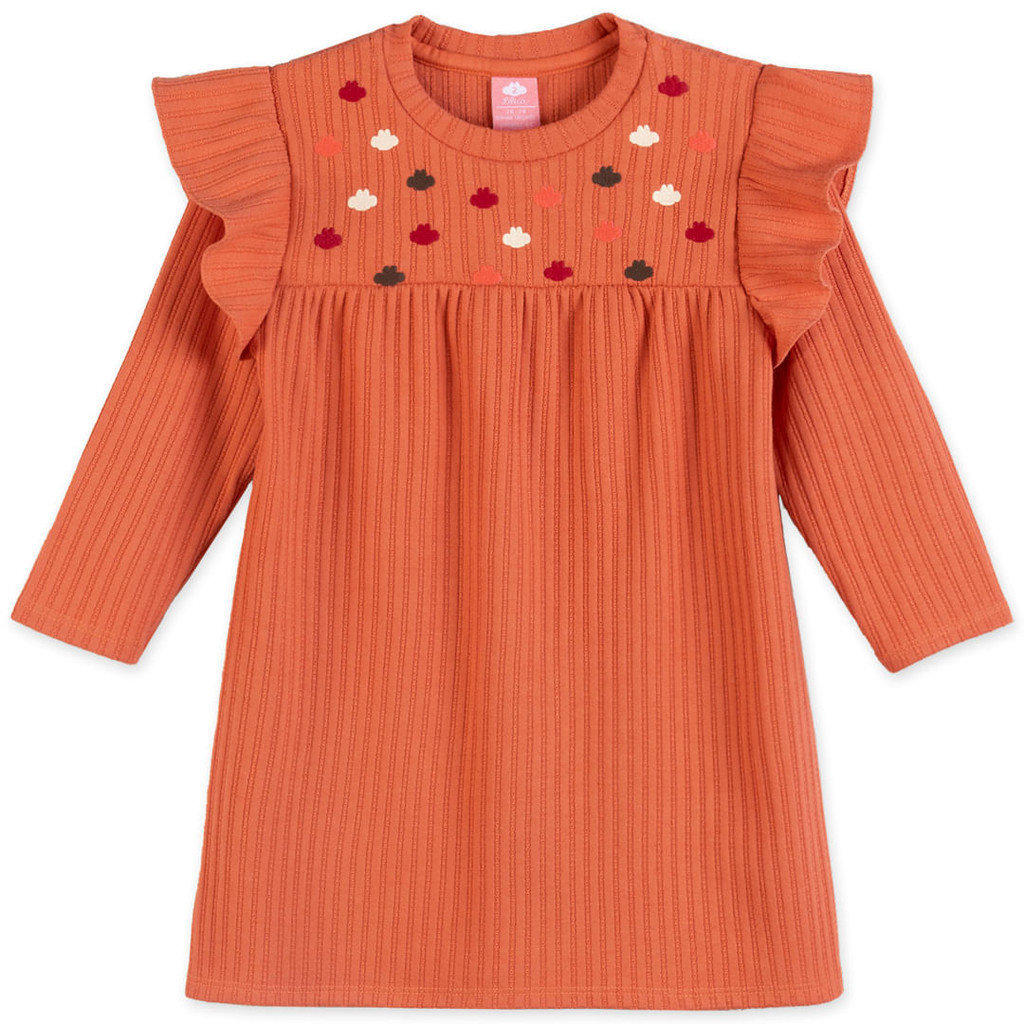 Vestido Bordado Manga Longa Bebê Feminino Lilica Ripilica