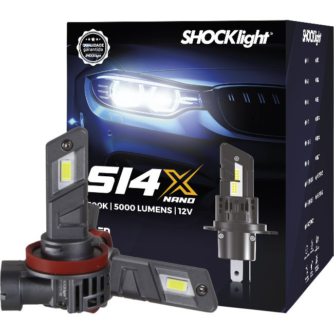 Lâmpada Led Shocklight S14x S14 X Nano H8/h11 5000 Lumens 6500k
