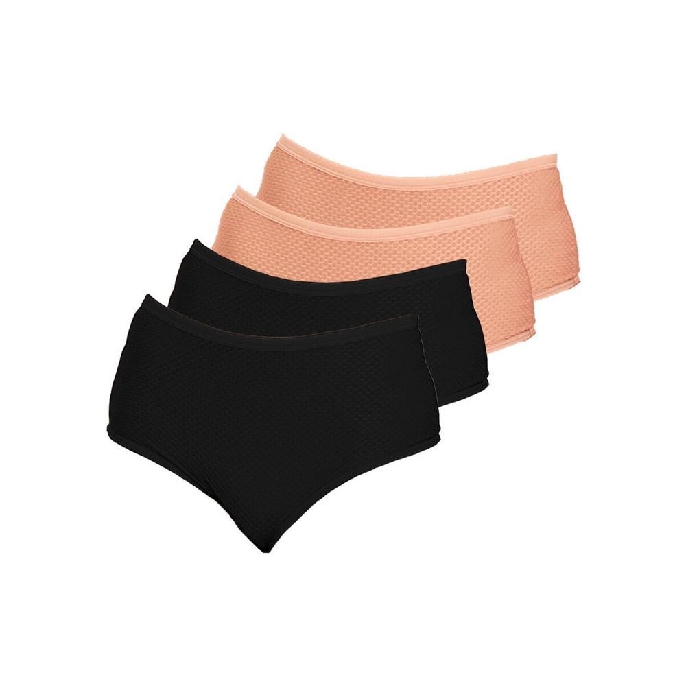 Kit com 4 Calcinhas Alta Dilady 203203 Plus Size