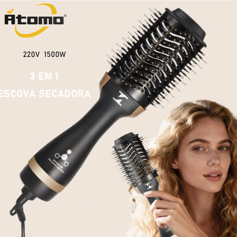 Secador de cabelo ATOMO, novo modelo melhorado, 1500 W, 3 velocidades ajustáveis, 220 V