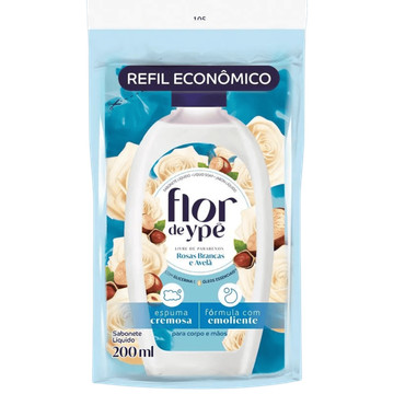 Flor de Ypê Rosas Brancas e Avelã Sabonete Líquido Refil