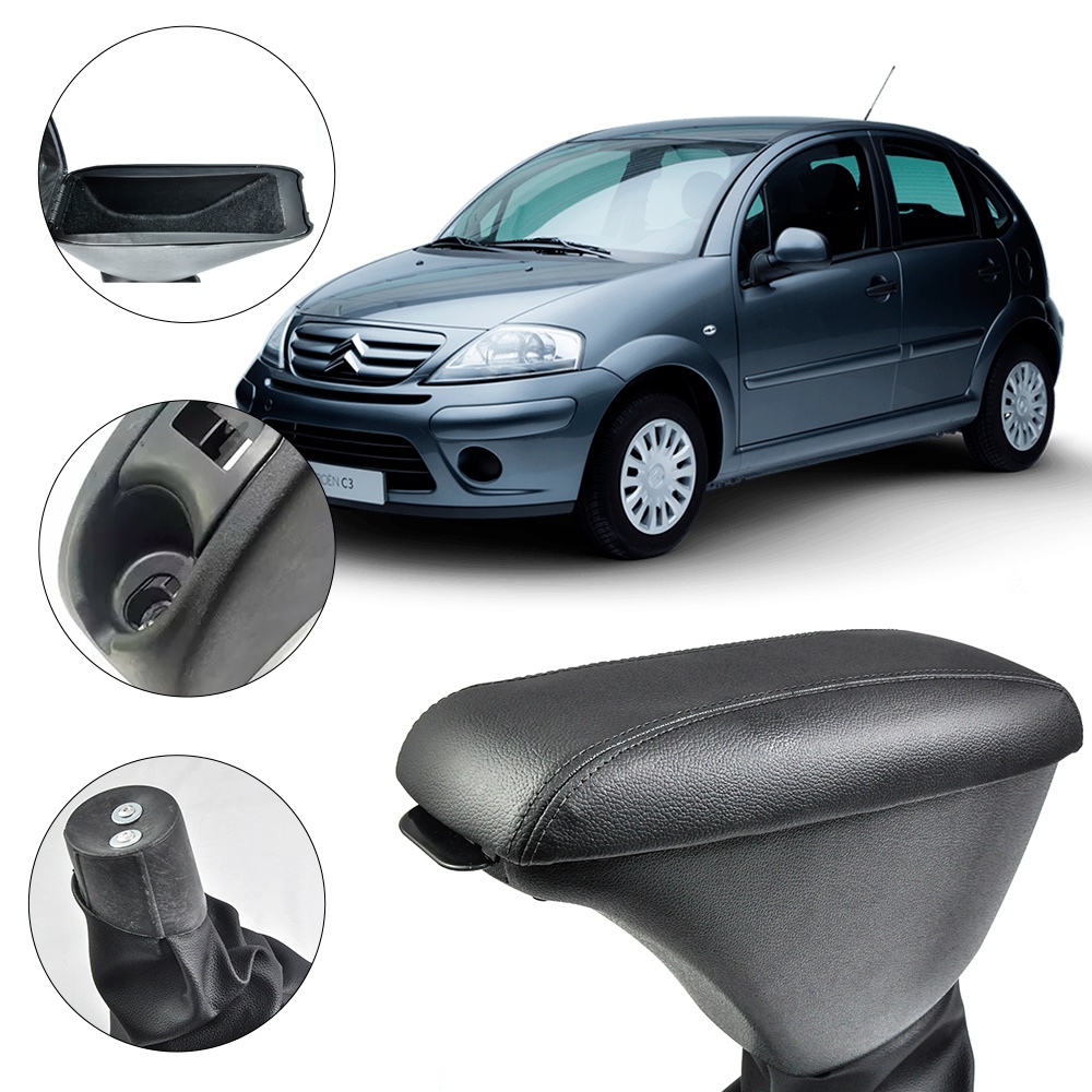 Apoio De Braço Encosto C3 G1 2003/2011 Couro Preto