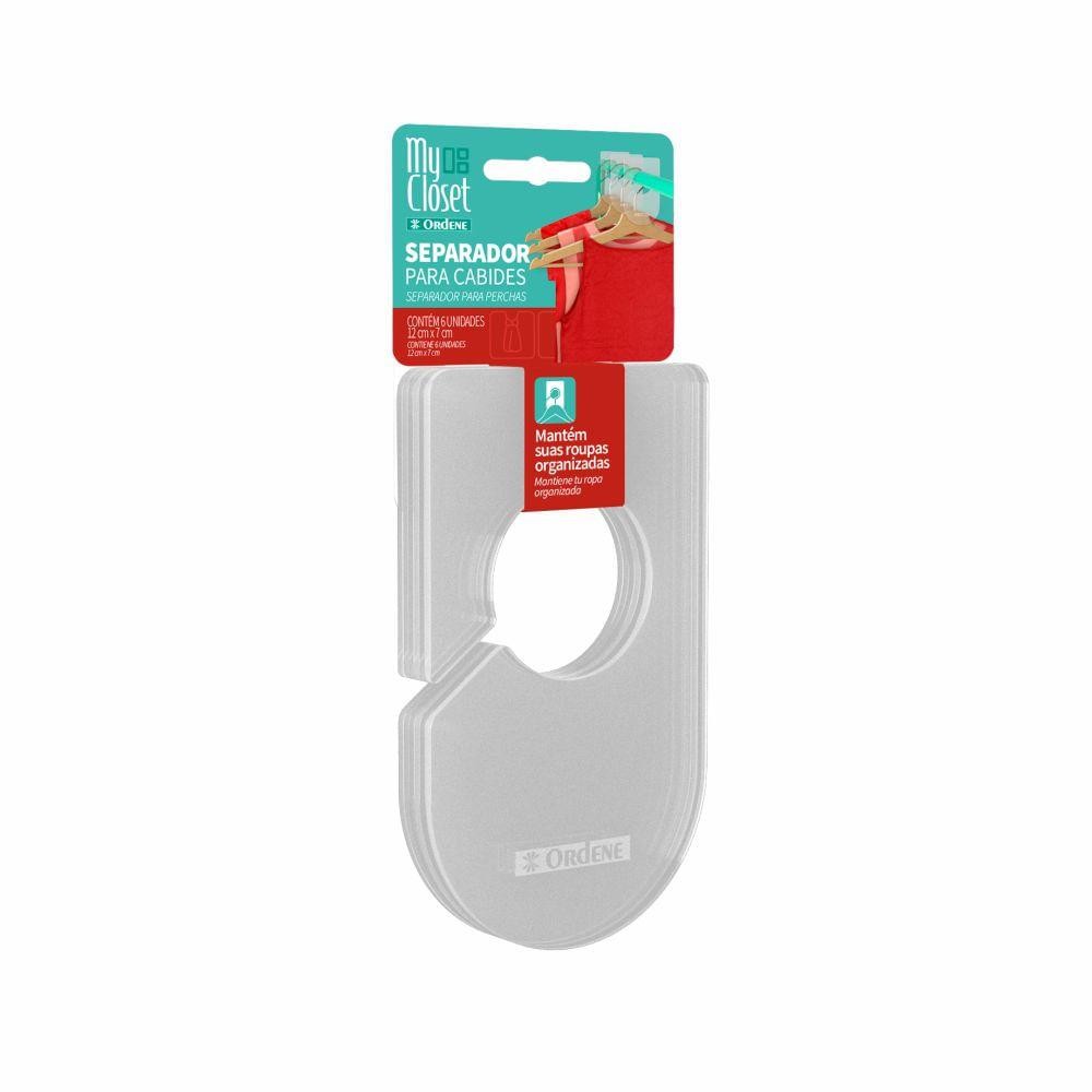 Separador para Cabides Transparente 6 Peças My Closet Ordene