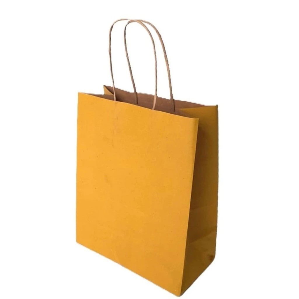 10~50 SACOLA  DE PAPEL AMARELA 21,5X17,5X8,5 (LC) REF:5000