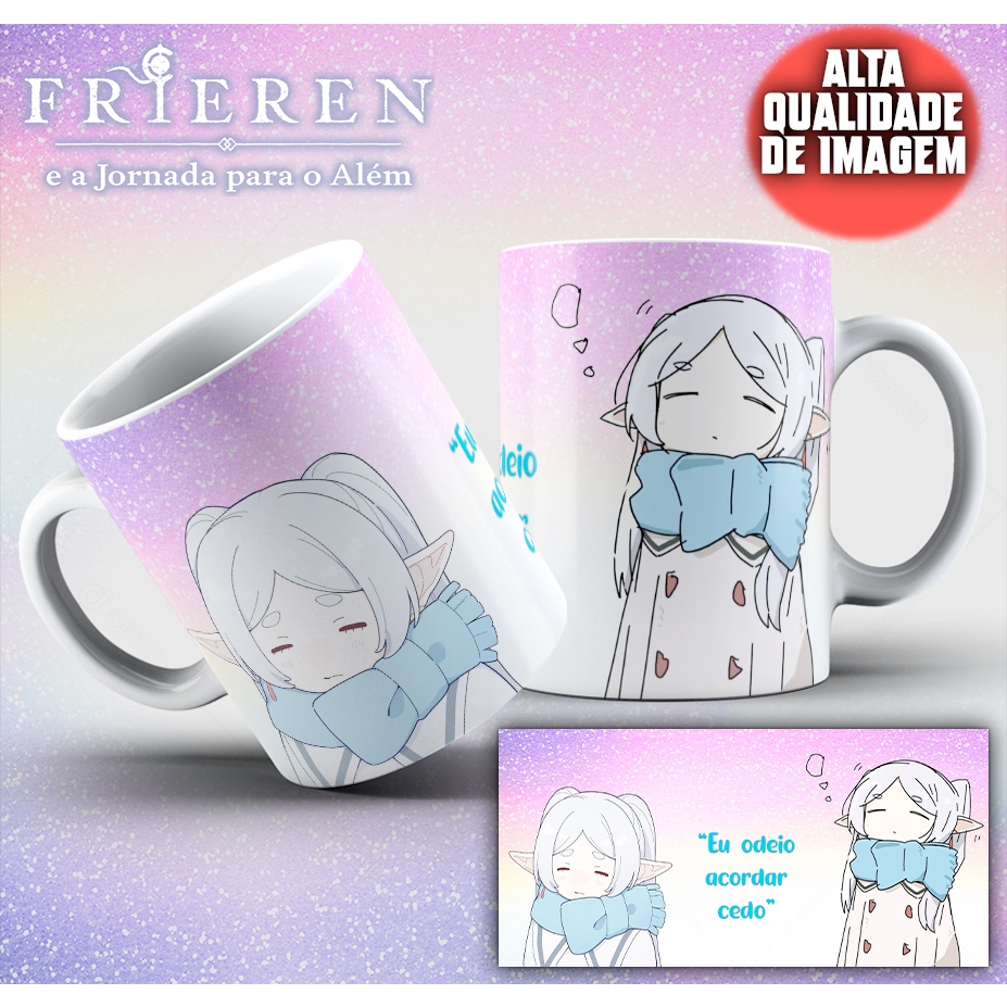 Caneca Frieren Eu Odeio Acordar Cedo Personalizada Anime