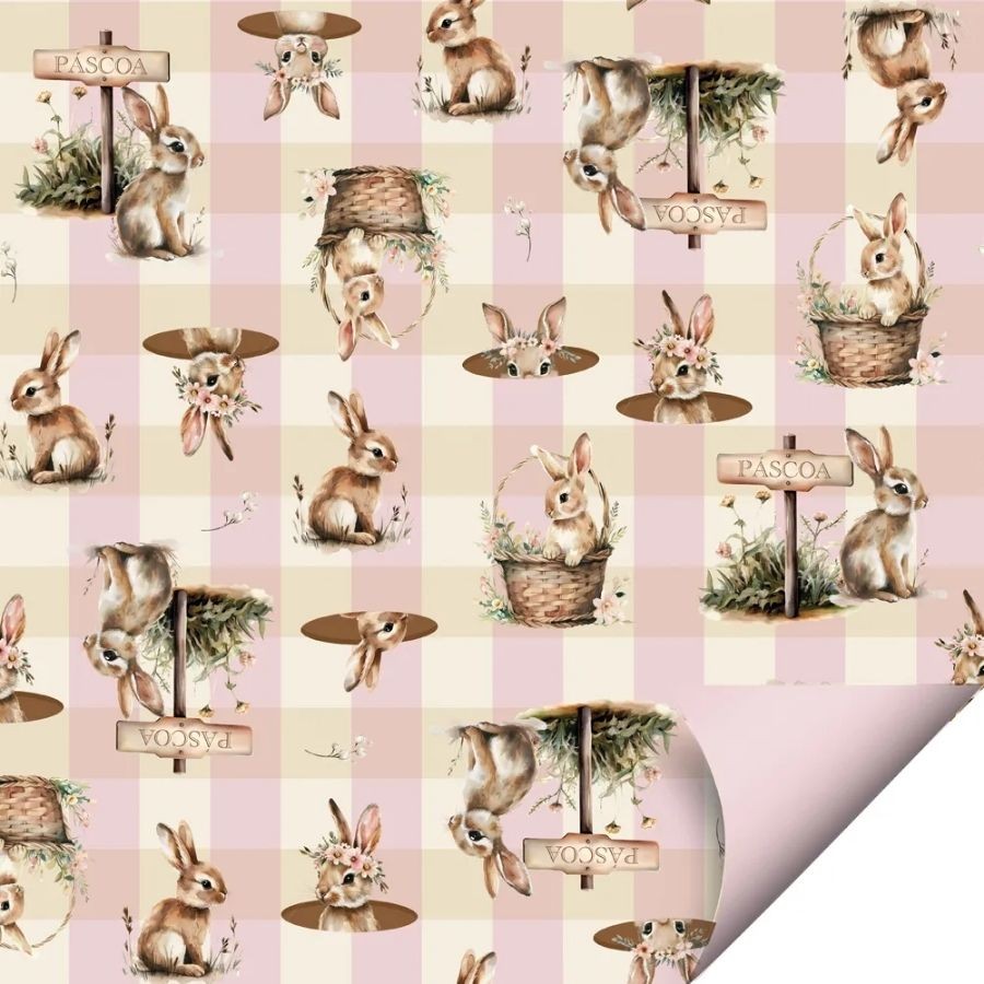 Folha para Ovos de Páscoa Doce Páscoa Rosa 69x89cm - 5 unidades - Cromus - Rizzo