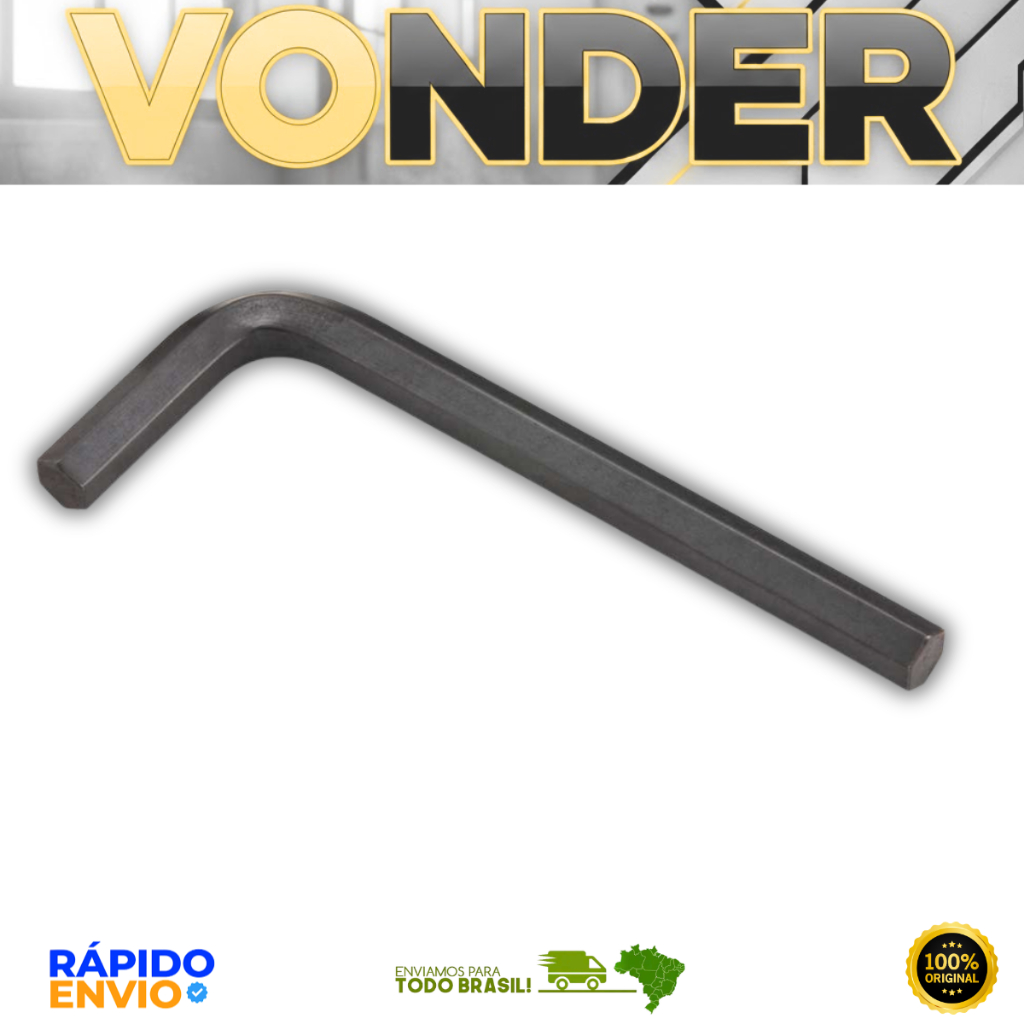 Chave Allen 8mm Vonder Profissional Aço Cr-V Alta Resistência Original Oferta Premium