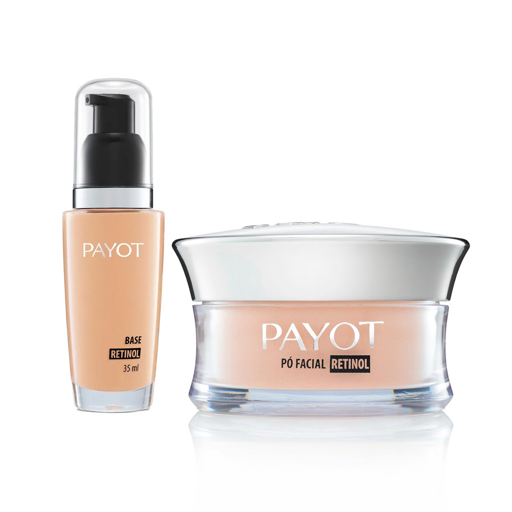 Kit Base Retinol Cor 40 + Pó Facial Retinol Iluminador Payot