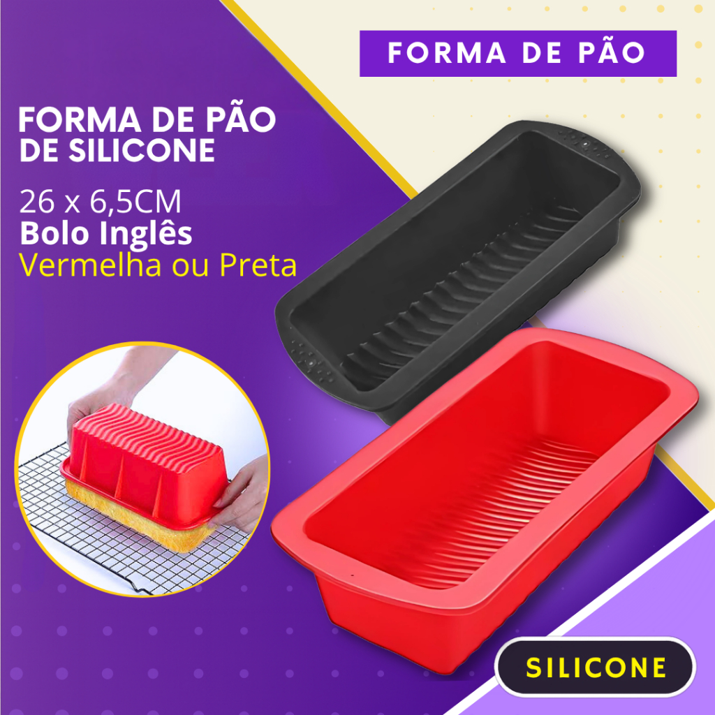 Forma de Silicone Pão e Bolo Ingles Air Fryer Forminha Assadeira Cozinha Doce Confeitaria