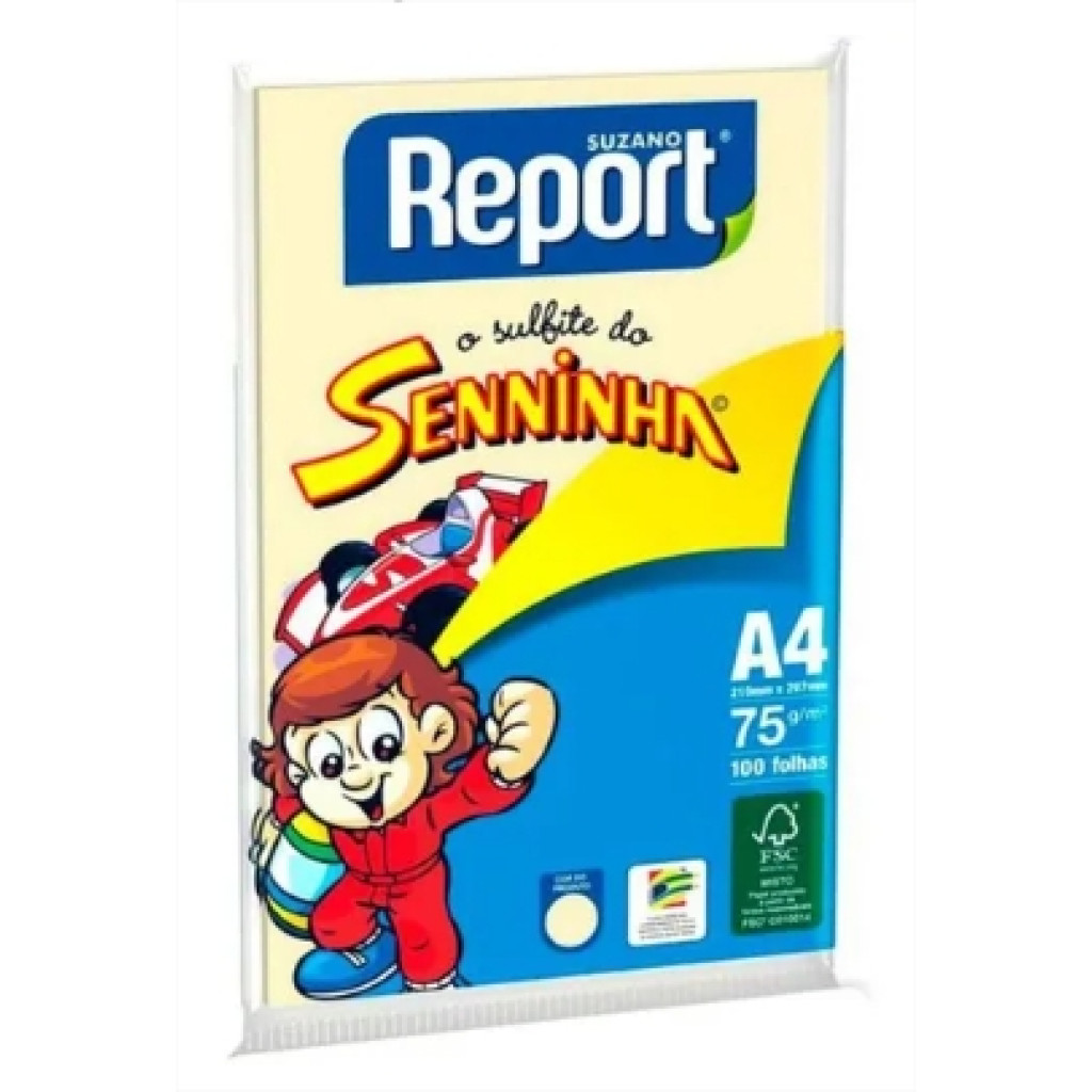 PAPEL A4 C/100FLS 75GR SENNINHA AMARELO   20082753