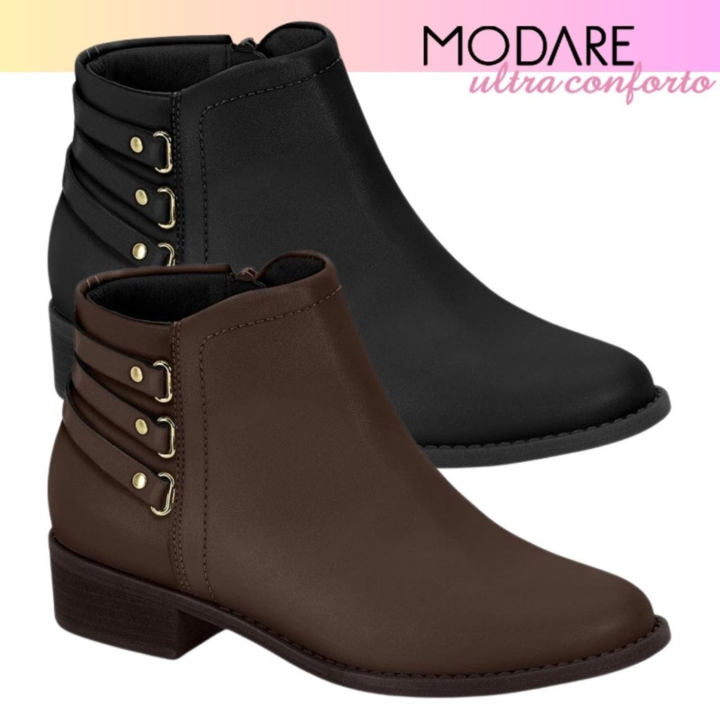 Bota Feminina Modare Cano Curto Lisa Ultraconforto Fashion