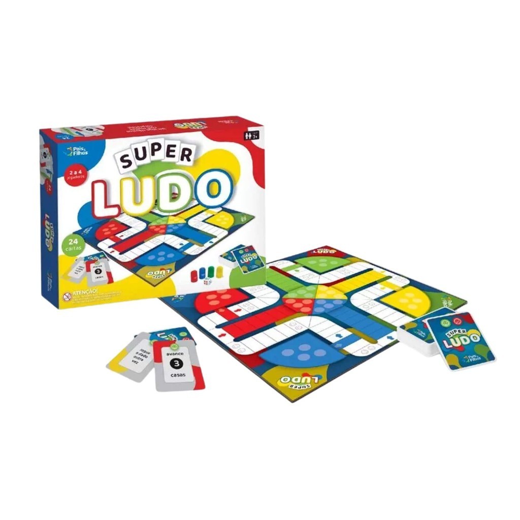 Jogo de Tabuleiro Super Ludo Pais e Filhos - 790772-1