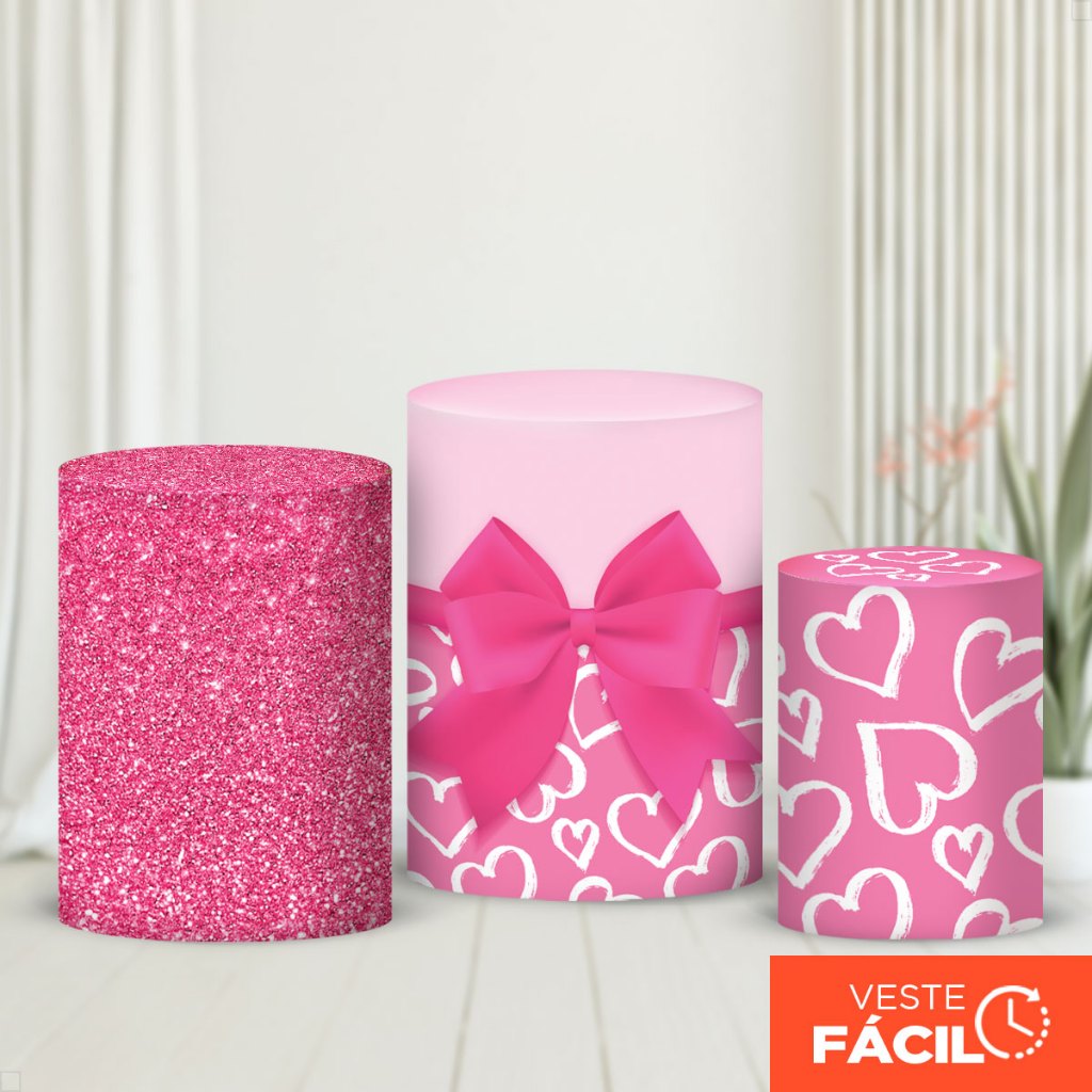 Trio Capas Cilindros Boneca Veste Fácil em Tecido com Elástico para Festas