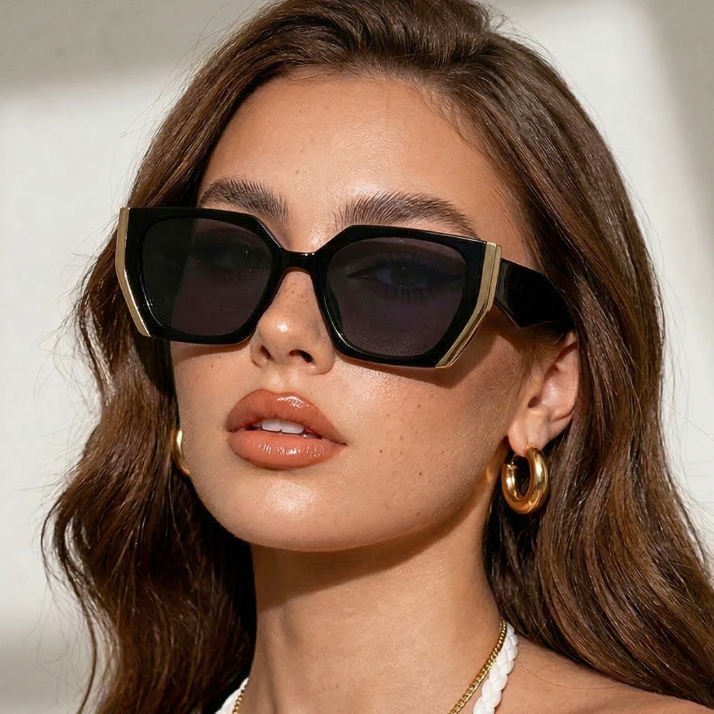 Óculos de Sol Ivy Gatinho Armação Premium Clássico Retrô Moda Blogueira Geométrico uv400 Feminino