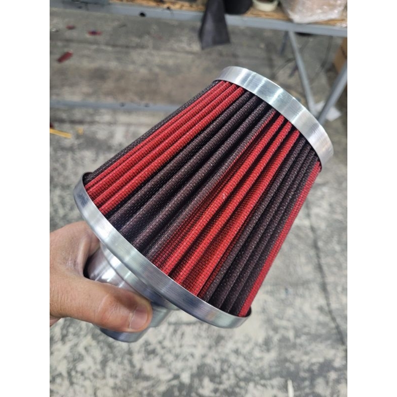 FILTRO DE AR ESPORTIVO MONO FLUXO GRANDE + ABRAÇADEIRA
