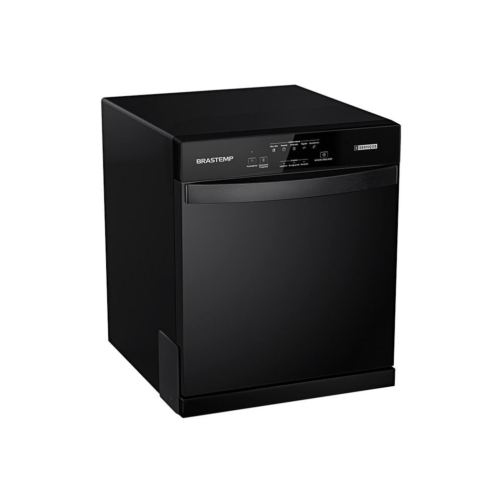 Lava Louças Brastemp 8 Serviços Compacta BLF08AE Preta para Cozinha 62x51x61cm