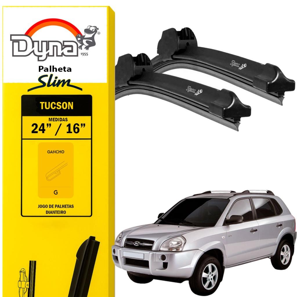 Par palheta parabrisa dianteiro Tucson 2004 a 2019 Original Dyna Alta Durabilidade