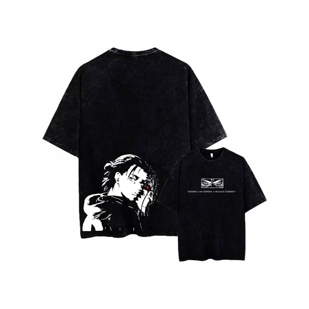 Camisa camiseta básica streetwear Attack On Titan Eren Jaeger