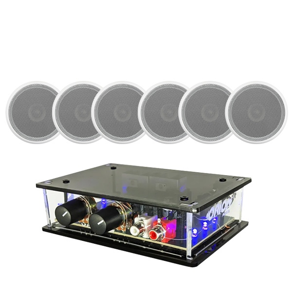 Kit Receiver Rca + 3 Pares Arandelas Som Ambiente 55w Branco