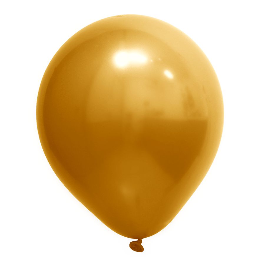 Balão de Festa Redondo Profissional Látex Cromado - Ouro - Art-Latex - Rizzo Distribuidora