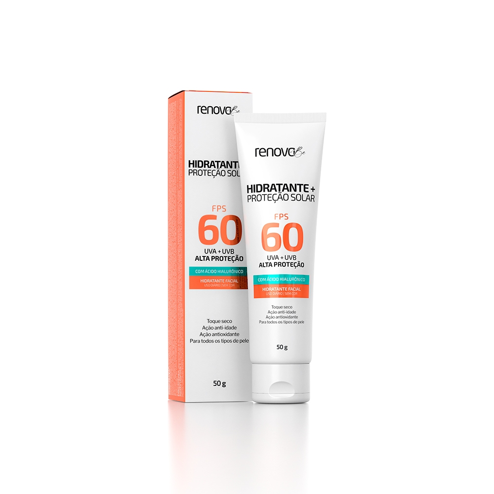 1 Hidratante Facial FPS 60 com Ácido Hialurônico - Renova Be