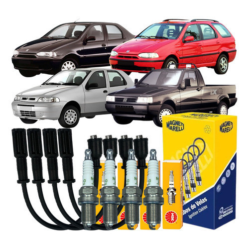 Kit Jogo Cabo E Vela De Ignição Fiat Palio Weekend Siena 1.0 8v 1996 A 2002