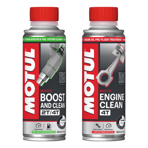 KIT ADITIVO MOTO MOTUL ENGINE CLEAN + BOOST AND CLEAN
