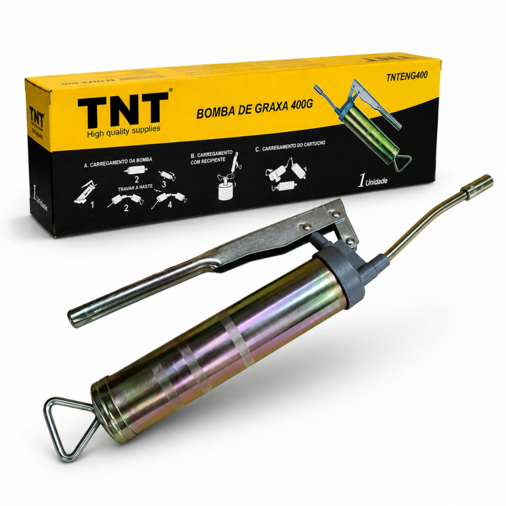 Engraxadeira Manual Bomba De Graxa Graxeira 400g Tnt