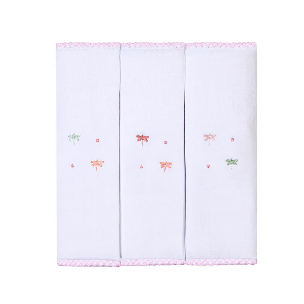 Kit Fralda Bordados Papi Libélula - 3 Peças