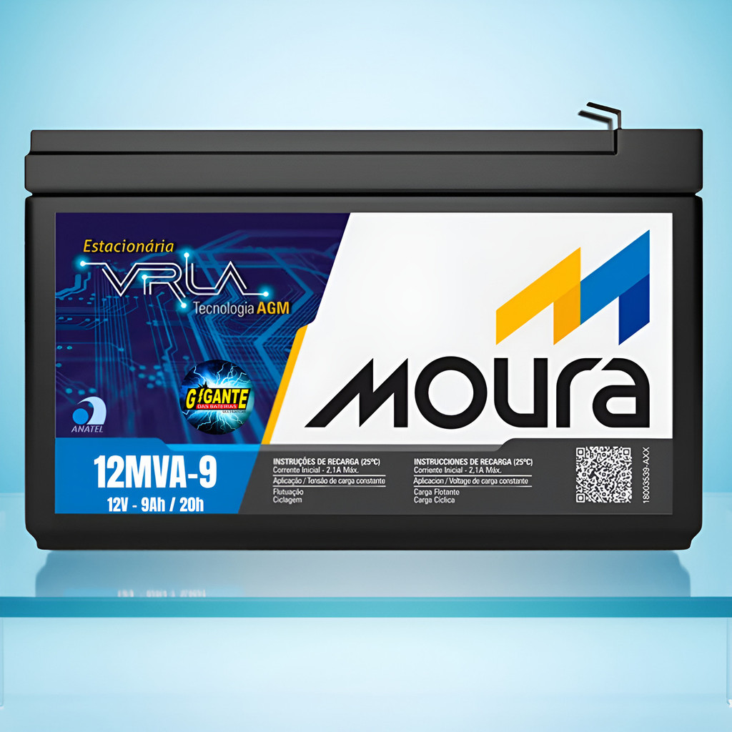 Bateria Nobreak 12v 9a Moura 9ah 12mva9 Vlra 12mva-9 Alarmes
