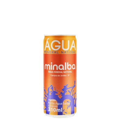 AGUA MINERAL MINALBA COM GÁS LATA 310ML -PACK COM 12UNID