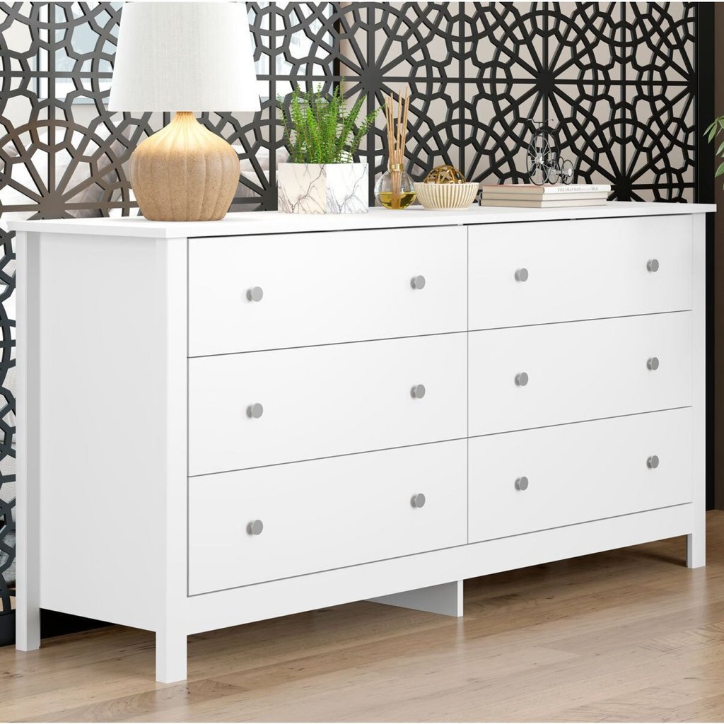 Cômoda para Quarto 6 Gavetas 149,8cm x 72,8cm Branco