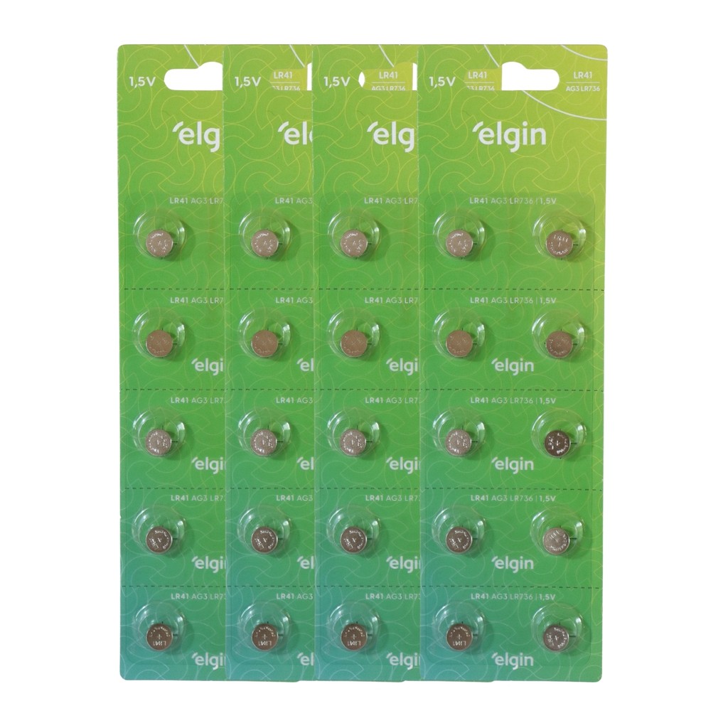 Kit 40 Baterias Pilhas Alcalina Lr41 1,5v 4 Cartela Elgin