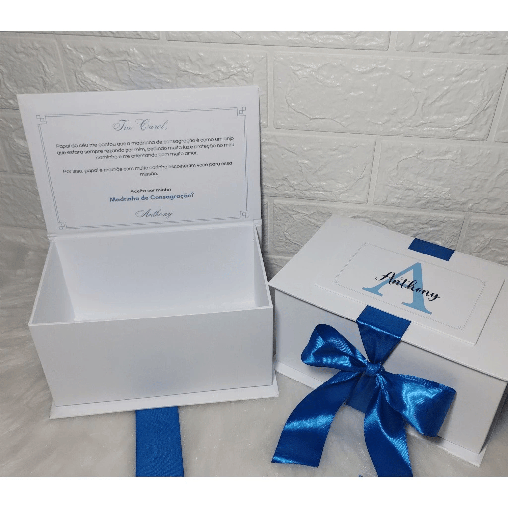 CAIXA  CONVITE PARA PADRINHOS CASAMENTO E ANIVERSARIO PERSONALIZADA COM LOGO E INICIAS