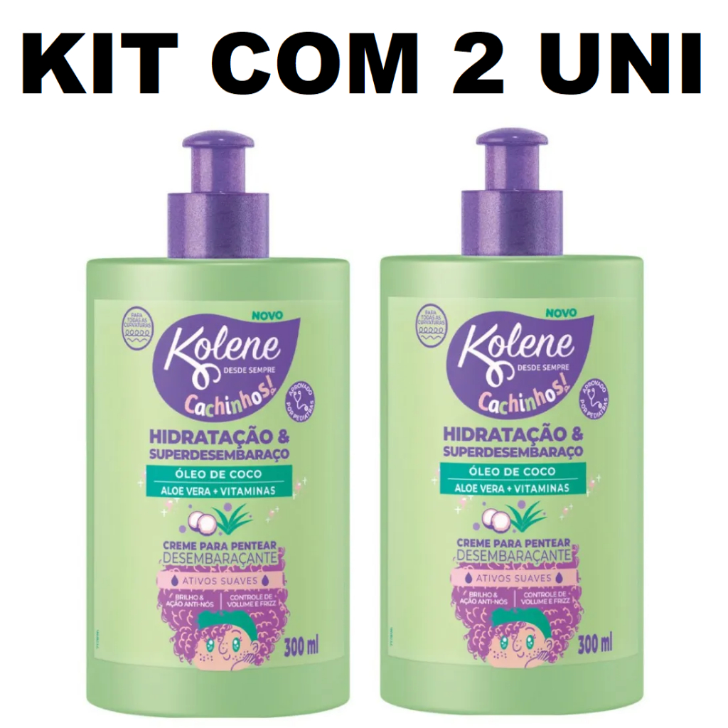 KIT COM 2 Creme para pentear kolene cachinhos 300ml