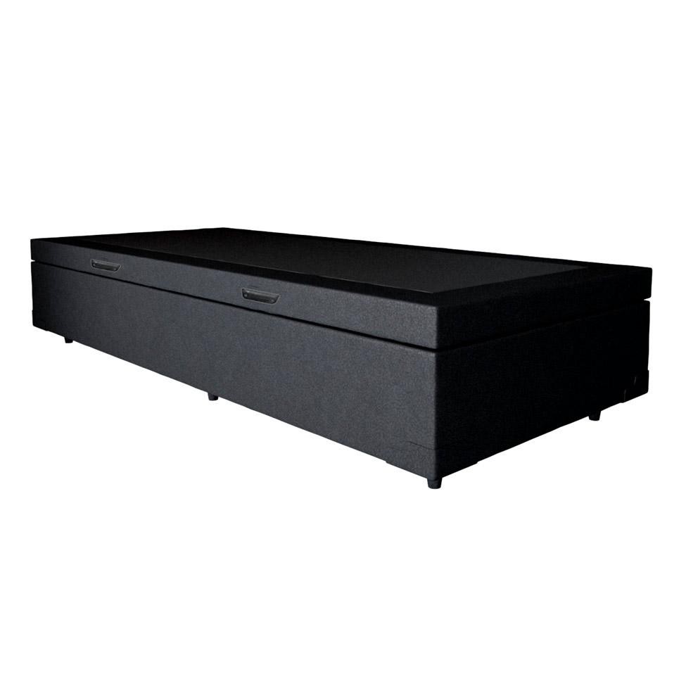 Base para Cama Box Solteiro Martin Premium com Baú (45x88x188) Preta