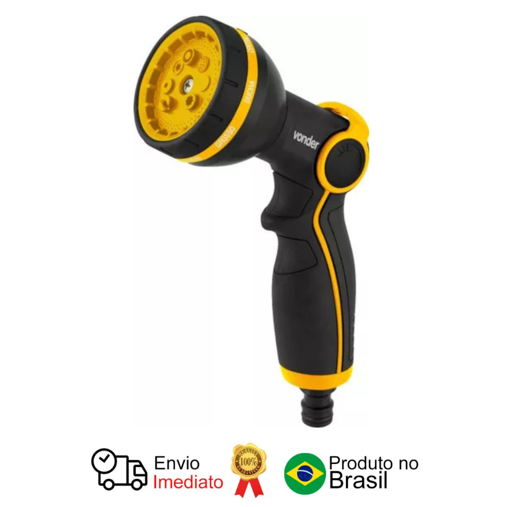 Esguicho Plástico Para Jardim Jato Múltiplo 8 Funções Vonder