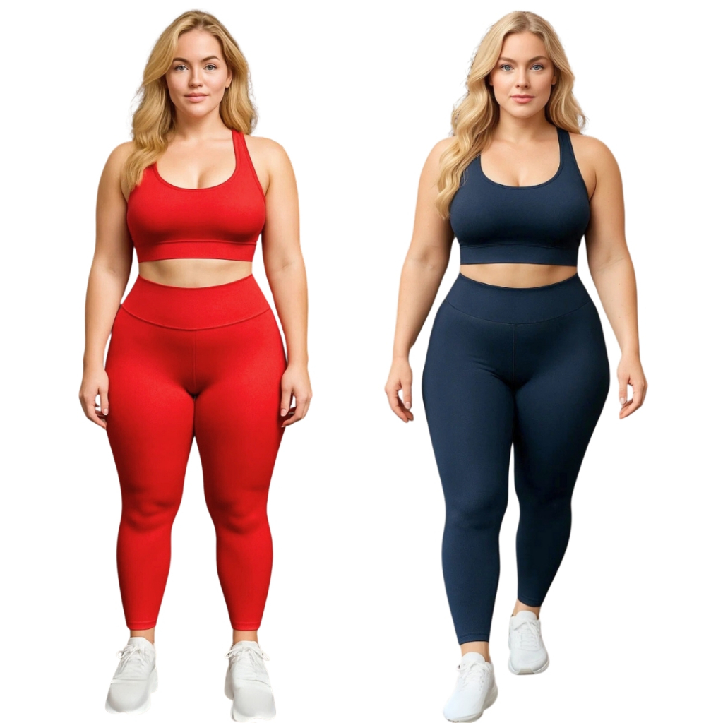 Kit 2 Calças Legging Plus Size Heide Ribeiro Suplex G1 A G5