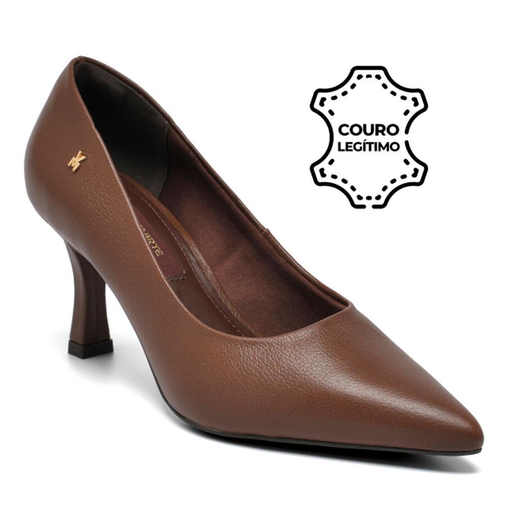 Scarpin de Couro e Salto Feminino Via Marte