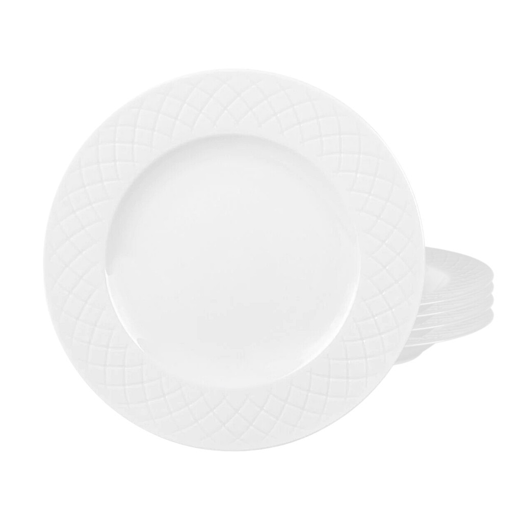 Jogo de Pratos Raso 27cm Kit 4 Peças Em Porcelana Ingrid Tramontina Branco