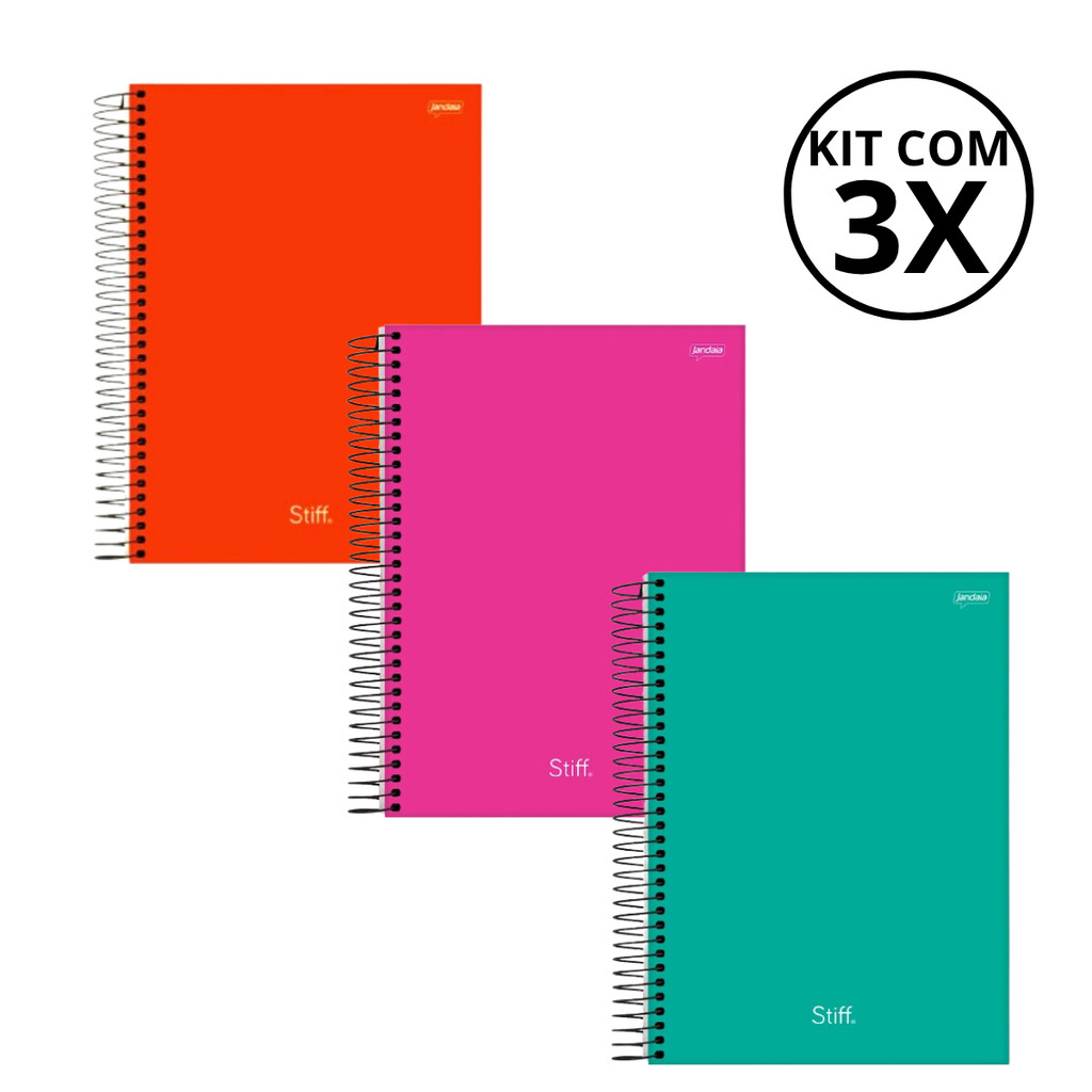 Kit Com 03 Cadernos Universitario 20 Matérias Stiff - Jandaia