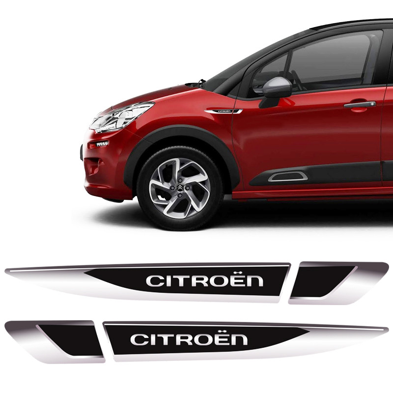 Adesivo Aplique Lateral Citroen Emblema Resinado Para-Lama