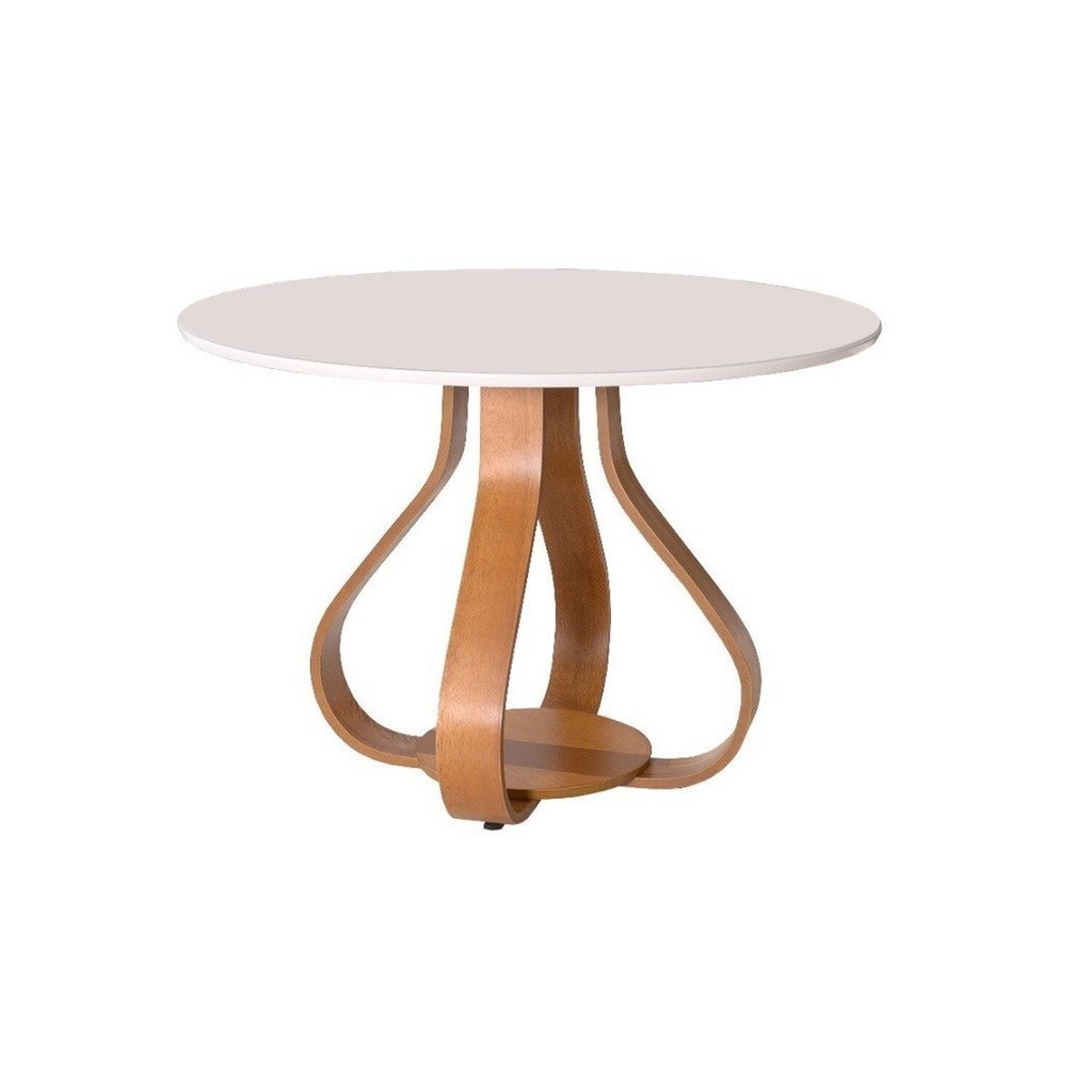 Mesa de Jantar Bella ( Pé Cebola ) 90cm Tampo Laqueado com Vidro
